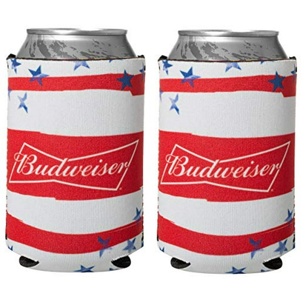 BUDWEISER THE GREAT AMERICAN LAGER 2 BEER CAN COOLER COOLIE KOOZIE HUGGIE NEW